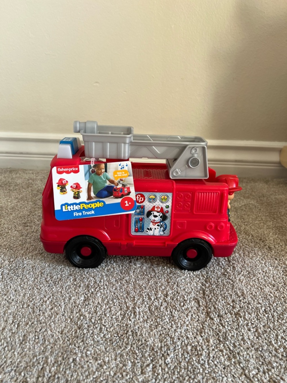Fisher-Price Little People Firetruck Toy with Lights Sounds and 2 figures